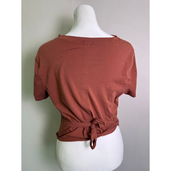 Lululemon Time To Restore Short Sleeve Wrap Top Rustic Clay Medium - Picture 3 of 10